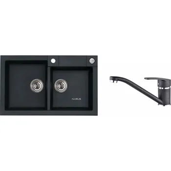 Alveus ROCK 90 ČERNÁ Set - různé typy baterií Dřez / Set: Set, Baterie: Set Nina