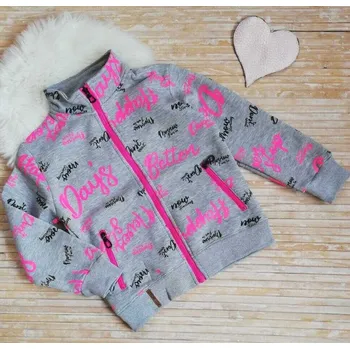 Dívčí mikina KUGO DÍVČÍ ZATEPLENÁ MIKINA GM8666, velikost 140 - 164 Barva: Šedá, Velikost: 164