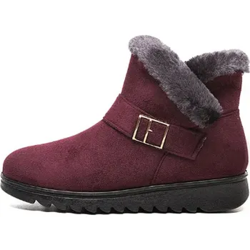Dámská zimní obuv Dámské zimní kotníčkové boty s kožíškem Barva: Červená, Velikost US: 39