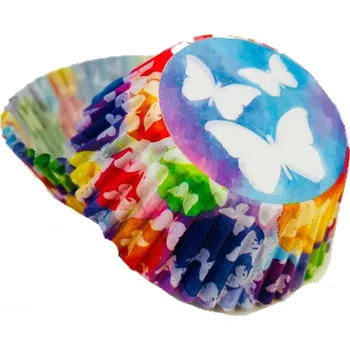 Krabice na pečivo ALVARAK GROUP a.s. Cukrářské košíčky - duhový motýl - 50ks