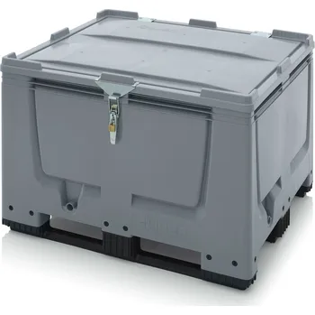 paleta Big boxy s uzamykatelným systémem SA/SV 120 x 100 x 83 cm, 3 ližiny - Stříbrošedá - materiál: 1 A nový materiál HD-PE - BBG 1210K SASV