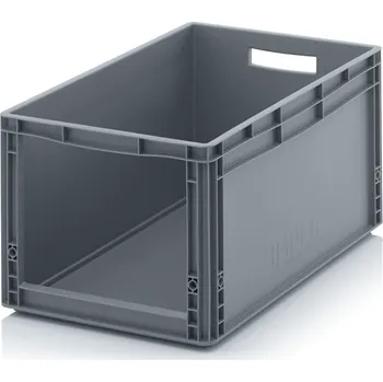 Skladové otevřené přepravky v euro formátu SLK 60 x 40 x 32 cm - Stříbrošedá - materiál: PP - SLK 64/32