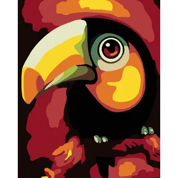 Diamondi Diamantové malování - ZÁŘIVÝ PTÁK Rozměr: 40x50 cm, Rámování: bez rámu a bez vypnutí plátna