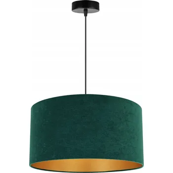 Závěsné svítidlo Mediolan, 1x tmavě zelené/zlaté textilní stínítko, (výběr ze 2 barev konstrukce), (fi 40cm)