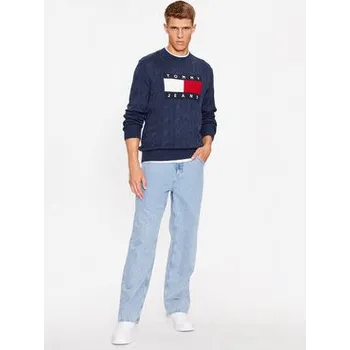 Pánský svetr Tommy Jeans Svetr Flag DM0DM17762 Tmavomodrá Relaxed Fit M