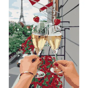 Diamondi Diamantové malování - ŠAMPAŇSKÉ V PAŘÍŽI Rozměr: 40x50 cm, Rámování: bez rámu a bez vypnutí plátna