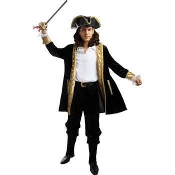 Karnevalový kostým Funiglobal - Deluxe kostým pirát pro muže - Koloniální Kolekce - XL