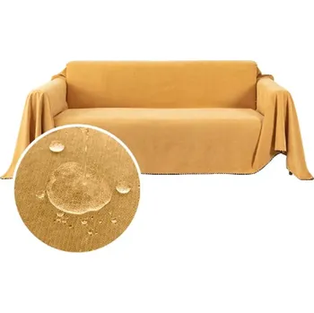 Přehoz na lůžko Jednobarevný nepromokavý přehoz na pohovku Barva: Žlutá, Velikost: 4XL (180x380cm)