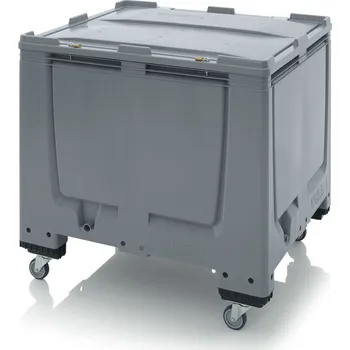 paleta Big boxy s uzamykatelným systémem SA/SC 120 x 100 x 114 cm, 4 kolečka - Stříbrošedá - materiál: 1 A nový materiál HD-PE - MBG 1210R SASC