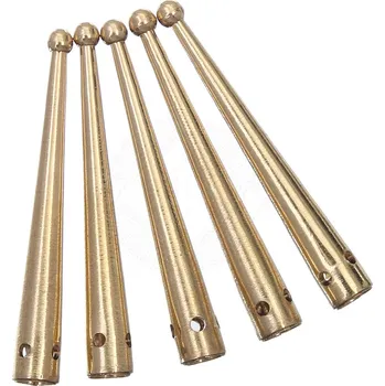 Karnevalový doplněk Brass Buckles 1ks mosazná špička na lucetkové tkanice s kulovým hrotem