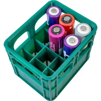 Úložný box PIX Originální organizér na tužkové baterie AA - přepravka - zelená NV-001-AA