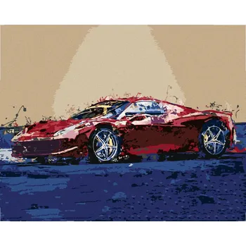 Hračka Diamondi Diamantové malování - ČERVENÉ ABSTRAKTNÍ AUTO FERRARI Rozměr: 40x50 cm, Rámování: bez rámu a bez vypnutí plátna
