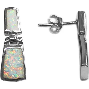 Náušnice Stříbrné visací opálové náušnice