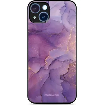 Pouzdro na mobilní telefon Lesklý kryt Mobiwear Glossy - Apple iPhone 15 Plus - G050G - Fialový mramor (Prémiové lesklé pouzdro, obal, kryt Mobiwear Glossy na mobil Apple iPhone 15 Plus - G050G - Fialový mramor, materiál Plast + TPU silikon - krytí po všech stranách, neošoupatelný)