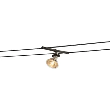 Svítidlo BIG WHITE COSMIC, držák svítidla pro nízkonapěťový lanový systém TENSEO, QR-C51, černý, výkyvný, 2 ks 139090