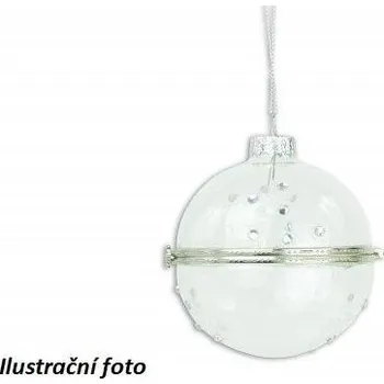 Vánoční dekorace Hergo Vánoční koule stříbrná s mašlí