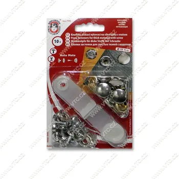 Sada druků Koh-I-Noor AM6 stříbrný nikl+vrut hladký blistr 10 ks - stříbrný