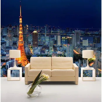 Tapeta Solution Media 3D tapeta - Paříž v noci MU1695 2 - Voděodolná hedvábná tkanina - Textilní tapeta lesklá - 200g/m2