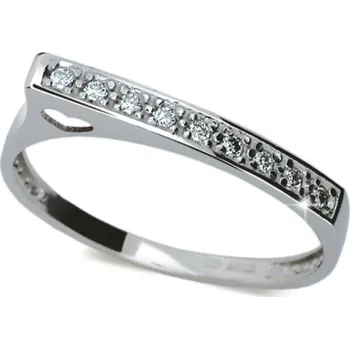 Prsten Dámský prsten bílé zlato 585/1000 přírodní diamant 0.162 ct G/SI DF2003 velikost 60