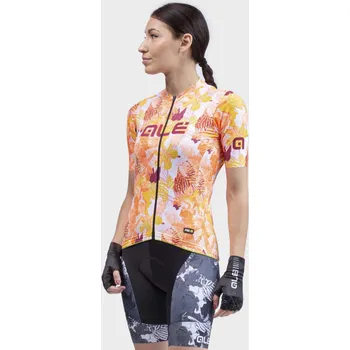 cyklistický dres ALÉ Cyklistický dres s krátkým rukávem - PR-R AMAZZONIA LADY - bílá/oranžová/žlutá/bordó/červená XL