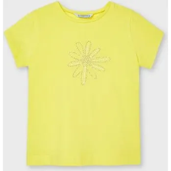 žluté dětské triko se třpytivou kytičkou Mayoral 174-12 velikost 92