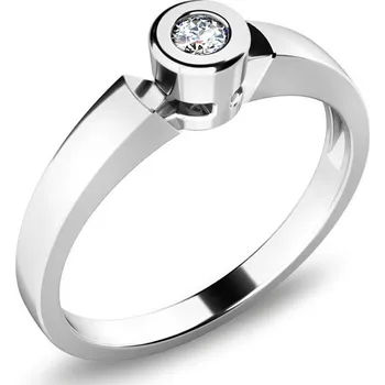 Prsten Zásnubní prsten bílé zlato 585/1000 přírodní diamant 0.050 ct G/SI ZP-10934D velikost 47