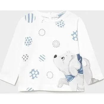 bílé obrázkové tričko s pejskem pro miminka Mayoral 1091-80 velikost 68