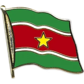 Odznak (pins) 20mm vlajka Surinam - barevný