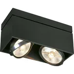 BIG WHITE KARDAMOD, stropní svítidlo, dvě žárovky, QPAR111, obdélníkové, černé matné, max. 150 W 117110