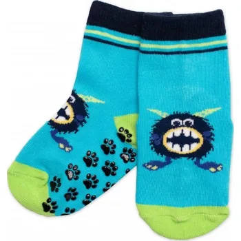 Dětské ponožky s ABS Příšerky - tyrkys, Velikost koj. oblečení 27-30