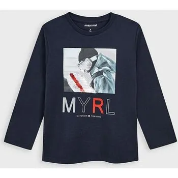 Chlapecké tričko dětské tričko se zimním obrázkem s měnícími flitry Mayoral 4052-24 velikost 104