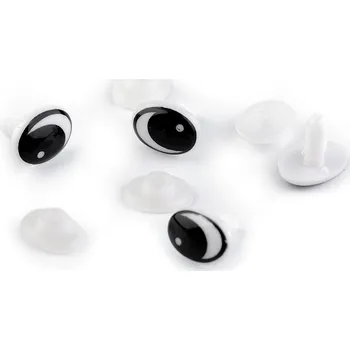 Oči s pojistkou 11x15 mm, malé, černá