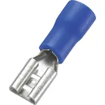 TRU COMPONENTS 745180 faston zásuvka Šířka zástrčky: 4.8 mm Tloušťka konektoru: 0.8 mm 180 ° částečná izolace modrá 100