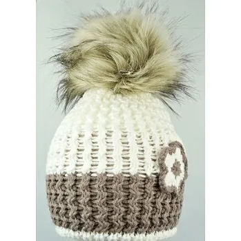 Čepice zimní dívčí čepice 826 Capu s bambulí velikost 50-56