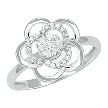 Prsten Dámský prsten bílé zlato 585/1000 přírodní diamant 0.165 ct GKW60811 velikost 56