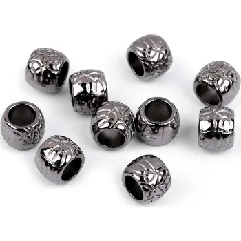 Kovová koncovka na šňůru Ø5,5 mm / ozdoba, malé, 3 nikl černý