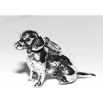 Přívěsek Stříbrný přívěsek pes , sedící jezevčík - P304 (Stříbrný 3D sedící jezevčík)