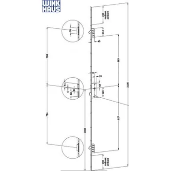 Příslušenství k oknu WH SS TF1660 92 M2 L+P TP3 MC čelo zámku s 2 háky