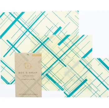 Voskovaný ubrousek Bee's Wrap Assorted Teal 3-pack 17,5-33 cm, Bee's Wrap USA