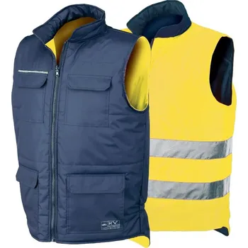 pracovní vesta ISSA Reverse 04069 vesta reflexní zateplená oboustranná žlutá-modrá 3XL