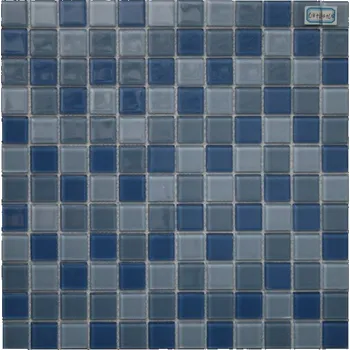 Obklad Maxwhite L13 plus L14 plus L15 Mozaika skleněná modrá mix 29,7x29,7cm sklo