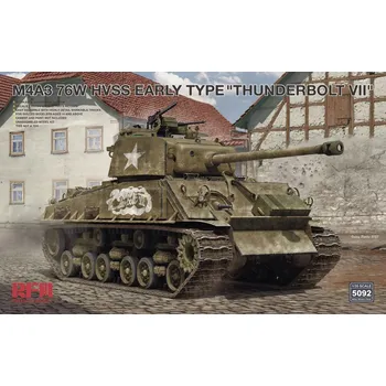 Plastikový model Ryefield model 1/35 M4A3 76W HVSS Early Type "Thunderbolt VII"