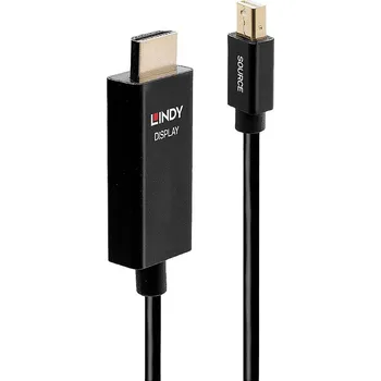 Audio kabel LINDY kabel Mini DisplayPort konektory, Zástrčka HDMI-A 0.50 m černá 40920 Kabel DisplayPort
