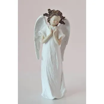 Vánoční dekorace SNÍCÍ ANDĚL BÍLÝ SE SRDCEM