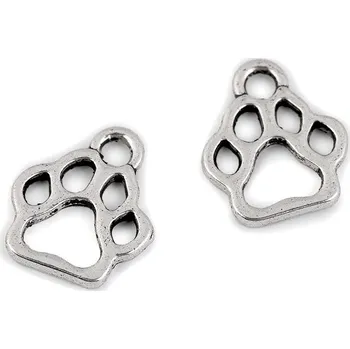 Přívěsek Přívěsek tlapka pro pejska 11x13 mm, malé, platina