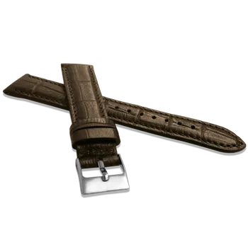 Řemínek na hodinky Metalický hnědý řemínek LAVVU CROCO METALLIC z luxusní kůže Top Grain - LSUUC22 (řemínek, pásek na hodinky)