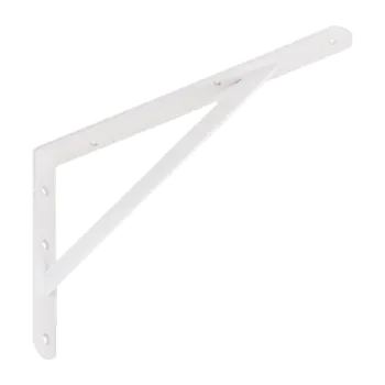 Držák na polici WSWP 300 konzola ocelová vyztužená plocháčem 300 x 200 mm bílá (wswp konzola, konzole na police, konzola policova, konzola na polici)