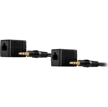 Síťový kabel LINDY 70450 audio, stereo (jack 3,5 mm) Audio extendery přes síťový kabel RJ45 100 m