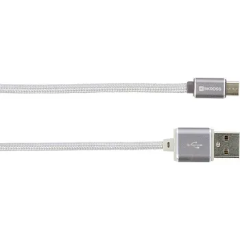 Mobilní telefon Skross USB kabel USB 2.0 USB-A zástrčka, USB Micro-B zástrčka 1.00 m stříbrná 2700240
