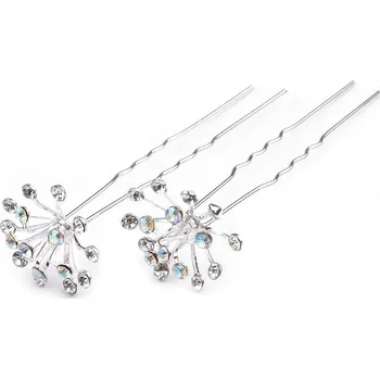 Náramek Štrasová vlásenka květ Ø20 mm, malé, crystal AB